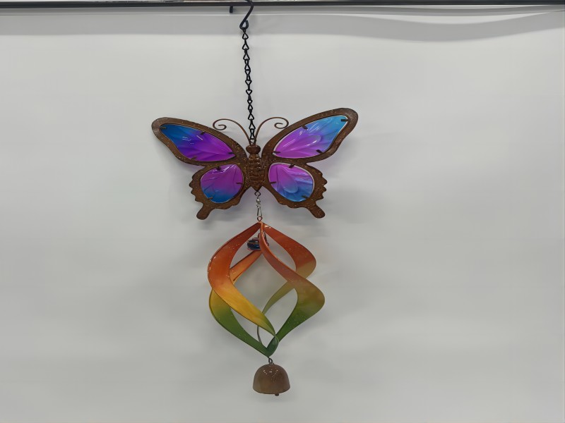 Metal butterfly wall hanging wind chimes