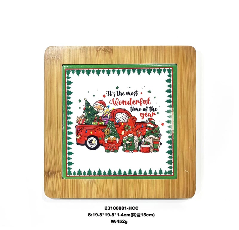 Christmas Designed Hot Stamping Coaster for Kitchen or Dining Room