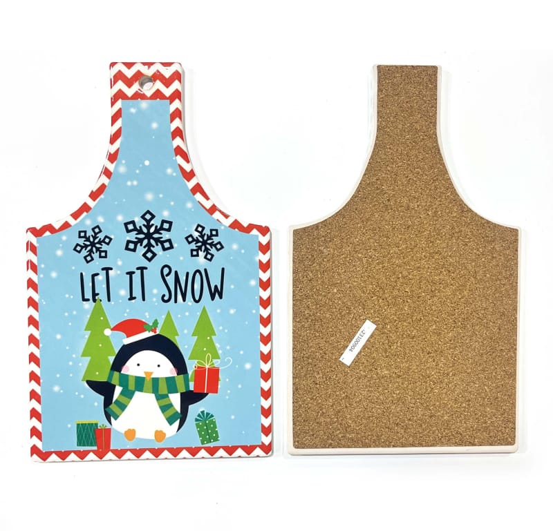 Winter Holiday Hot Stamping Dining Room Coaster with Christmas Design