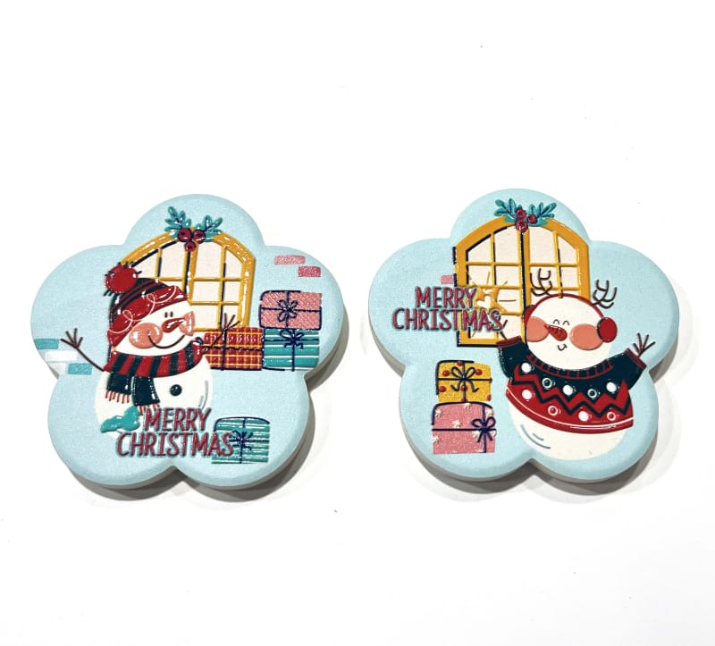 Handcrafted Hot Stamping Christmas Coasters for Home Use