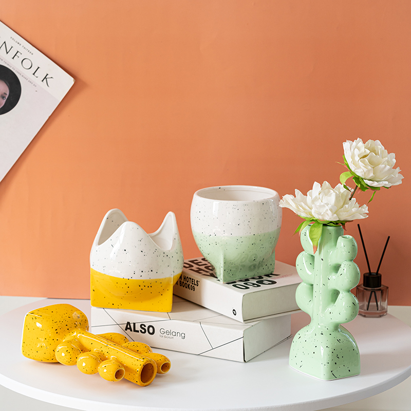 Colorful Ceramic Vase A Splash of Creativity for Floral Displays