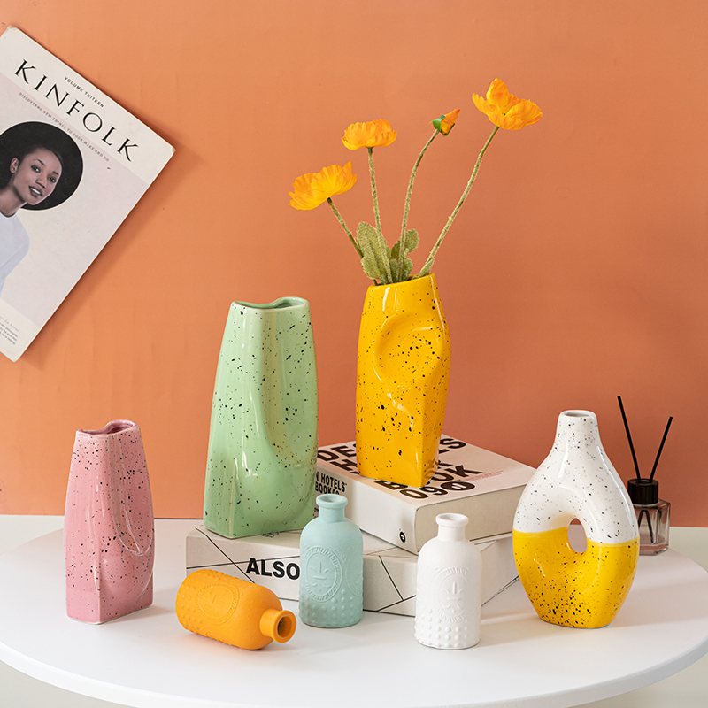 Creative Ceramic Vase A Kaleidoscope of Colors for Flowers